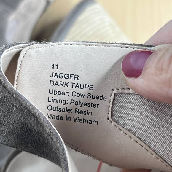 Sole Society Women's Suede Peep-Toe Ankle Jagger Booties Dark Taupe Size 11 - Picture 8 of 9